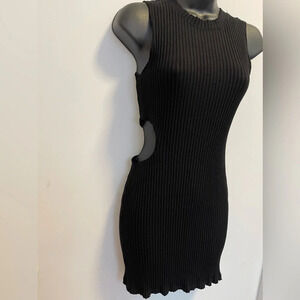 LNA Melis Cutout Short Mini Dress in Black Size M